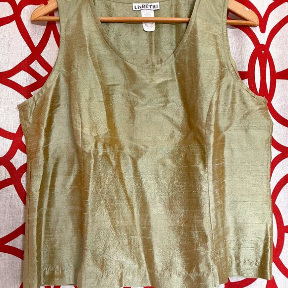 Lisbeth Tops Silk Sage Green Sleeveless Blouse Poshmark